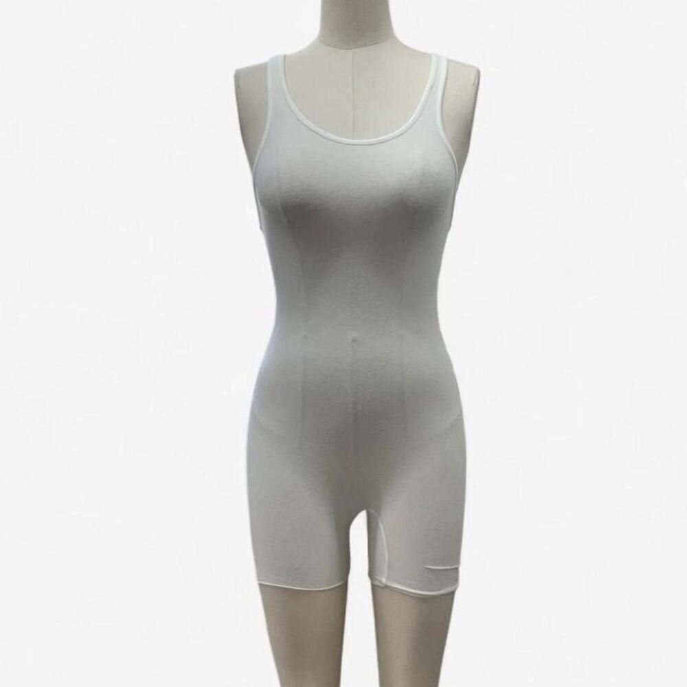 Mowalola Unreleased Semi-Sheer Cheesecloth Biketard / Romper – White (Size 1)